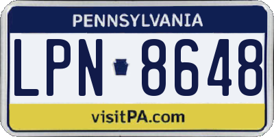 PA license plate LPN8648