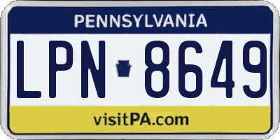 PA license plate LPN8649