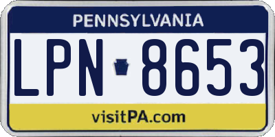 PA license plate LPN8653