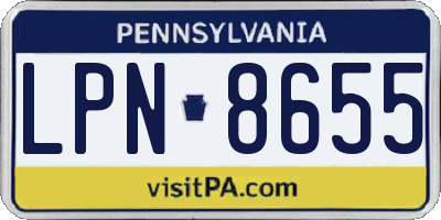PA license plate LPN8655