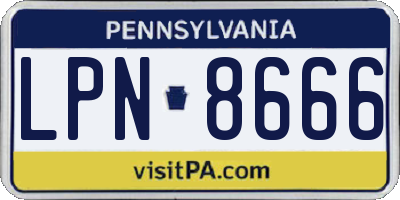 PA license plate LPN8666