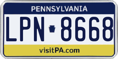 PA license plate LPN8668