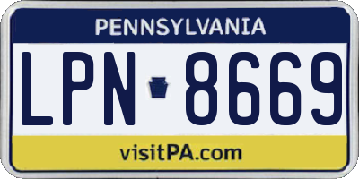 PA license plate LPN8669
