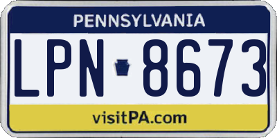 PA license plate LPN8673