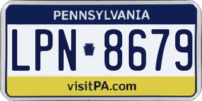 PA license plate LPN8679