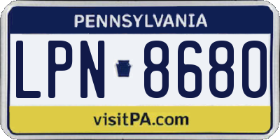 PA license plate LPN8680
