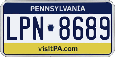 PA license plate LPN8689