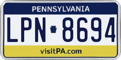 PA license plate LPN8694