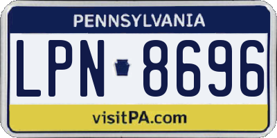 PA license plate LPN8696