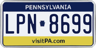 PA license plate LPN8699