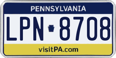 PA license plate LPN8708