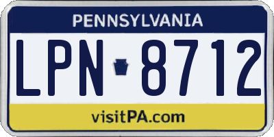 PA license plate LPN8712