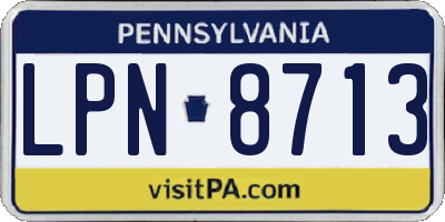 PA license plate LPN8713