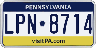PA license plate LPN8714
