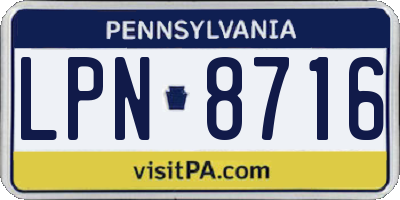 PA license plate LPN8716
