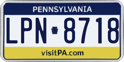 PA license plate LPN8718