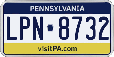 PA license plate LPN8732