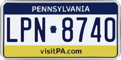 PA license plate LPN8740