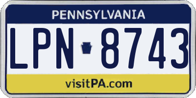 PA license plate LPN8743