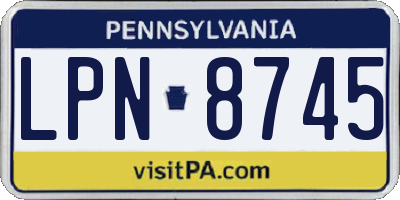 PA license plate LPN8745