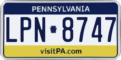 PA license plate LPN8747