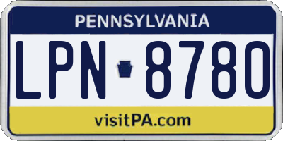PA license plate LPN8780