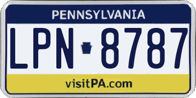 PA license plate LPN8787