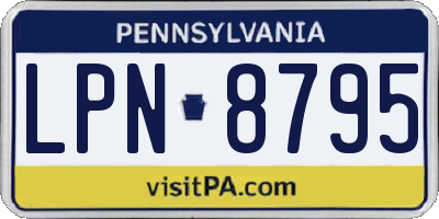 PA license plate LPN8795