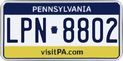 PA license plate LPN8802