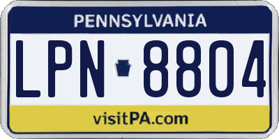 PA license plate LPN8804