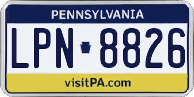 PA license plate LPN8826