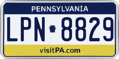 PA license plate LPN8829