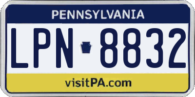 PA license plate LPN8832