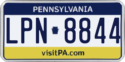 PA license plate LPN8844
