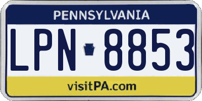 PA license plate LPN8853