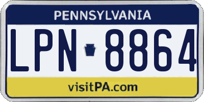 PA license plate LPN8864