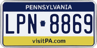 PA license plate LPN8869