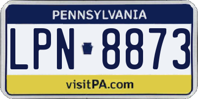 PA license plate LPN8873