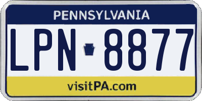 PA license plate LPN8877
