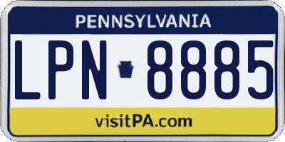 PA license plate LPN8885