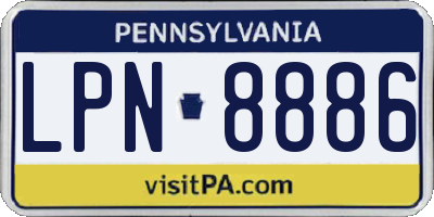 PA license plate LPN8886