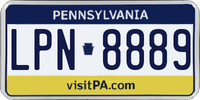 PA license plate LPN8889