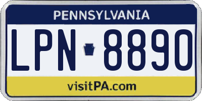 PA license plate LPN8890