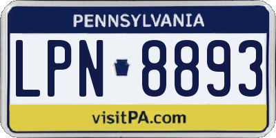 PA license plate LPN8893