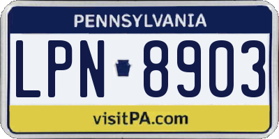 PA license plate LPN8903
