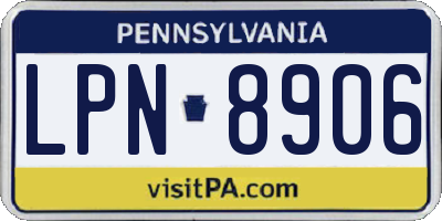 PA license plate LPN8906