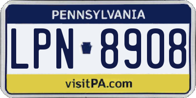 PA license plate LPN8908