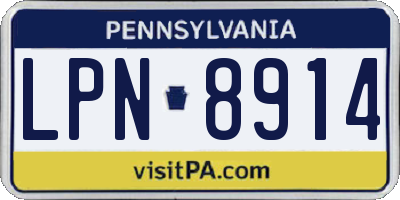 PA license plate LPN8914