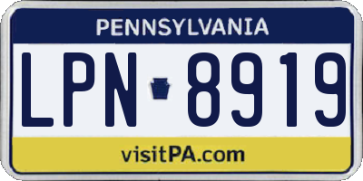 PA license plate LPN8919