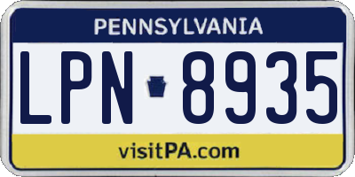 PA license plate LPN8935